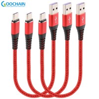 Mobile Phone Accessories Nylon Brained USB Type C Charging Short cable